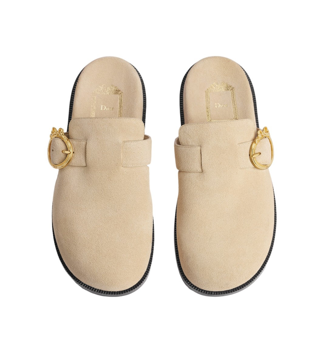 Christian Dior Light Beige Suede Slip-On Flats