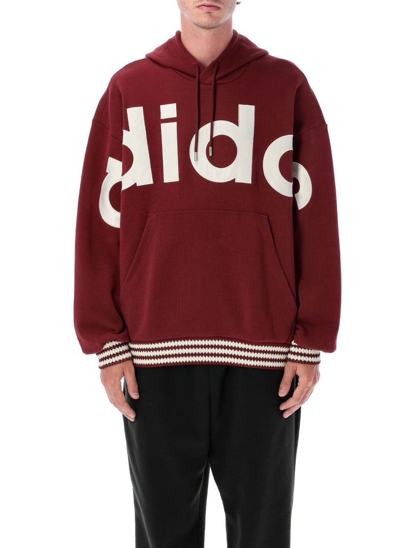 Adidas Burgundy Sweatshirt With Oversized Logo