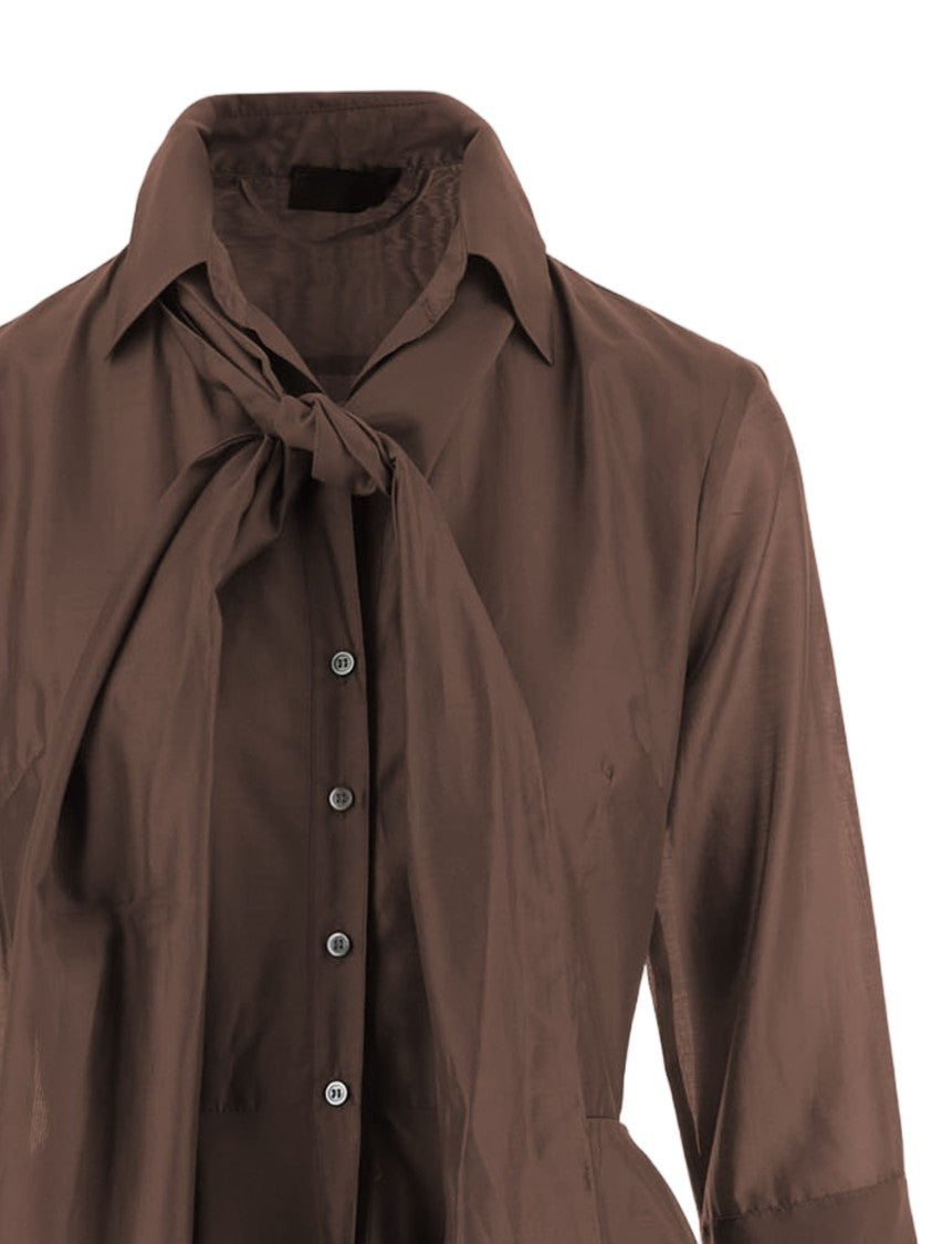 F.It Lyocell Blend Dress With Knotted Collar