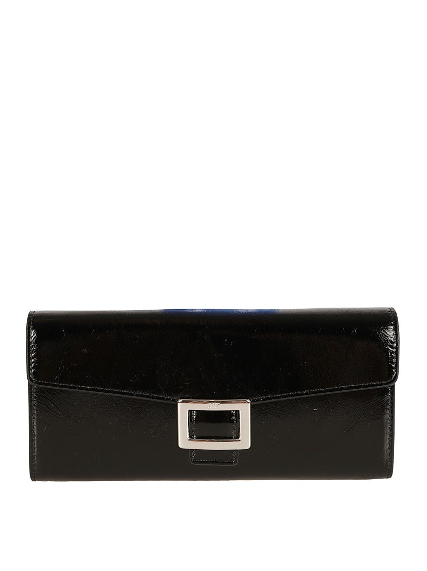 Roger Vivier Patent Leather Wallet Bag With Square Buckle