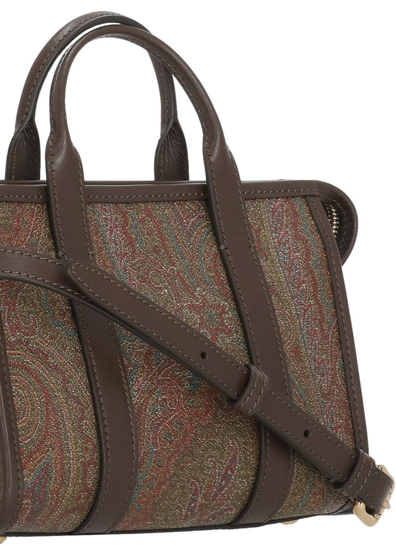 Etro Cotton Shoulder Bag With Contrasting Paisley Design