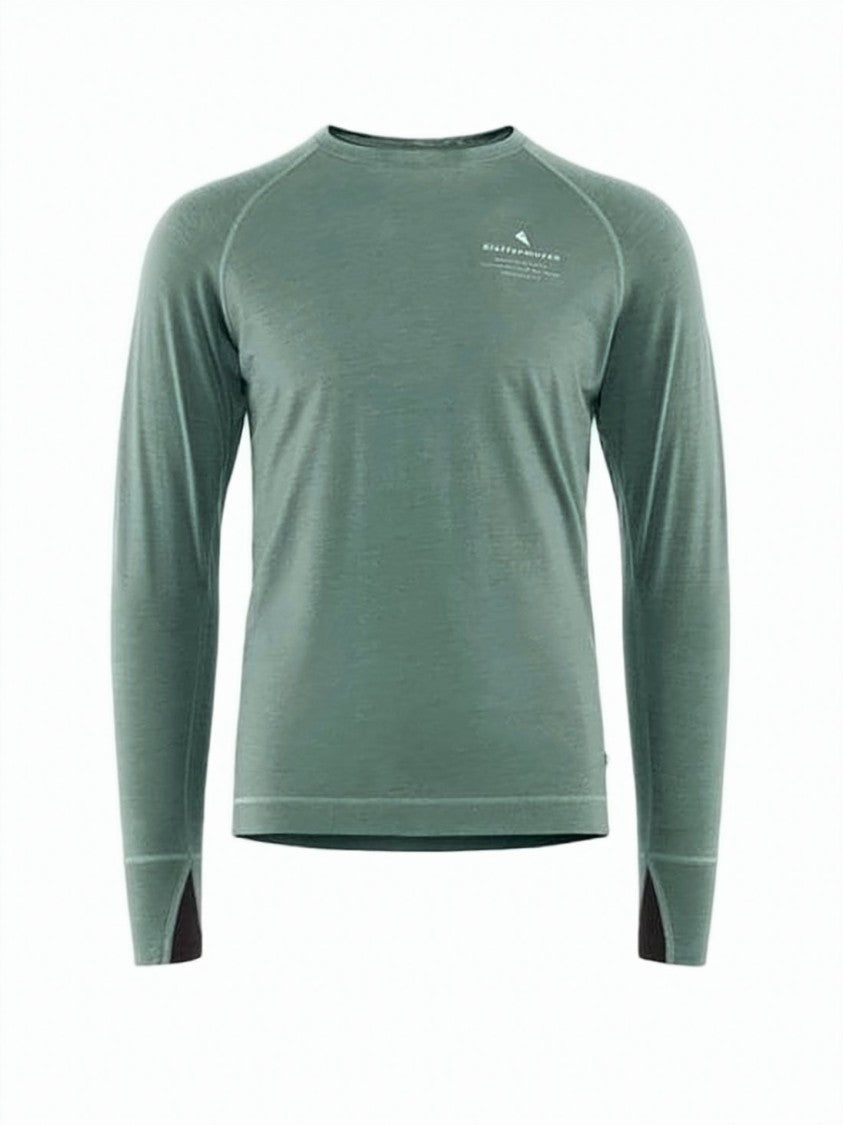 Klattermusen Long-Sleeve Activewear Shirt With Subtle Texture And Thumbhole Cuffs