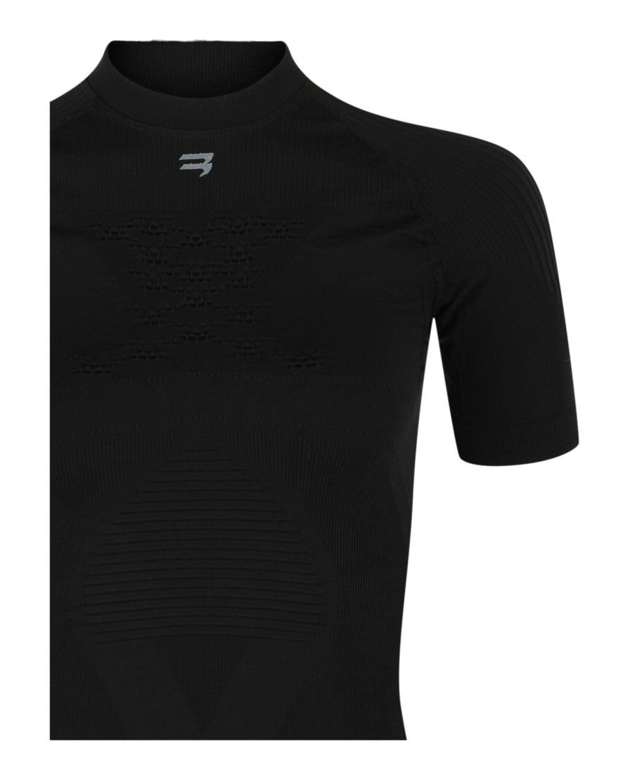 Balenciaga Fitted Mock-Neck T-Shirt With Textured Knit And Embroidered Details