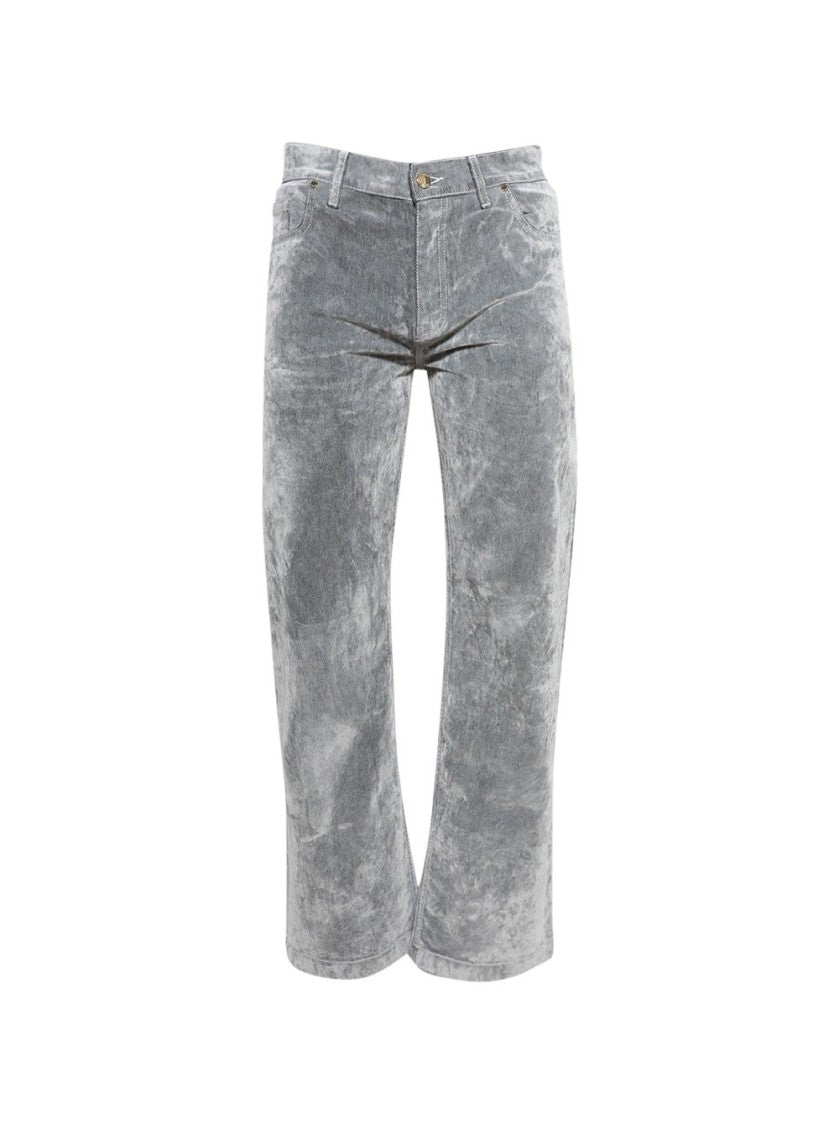 Casablanca Peach Denim Jeans Flocked Grey
