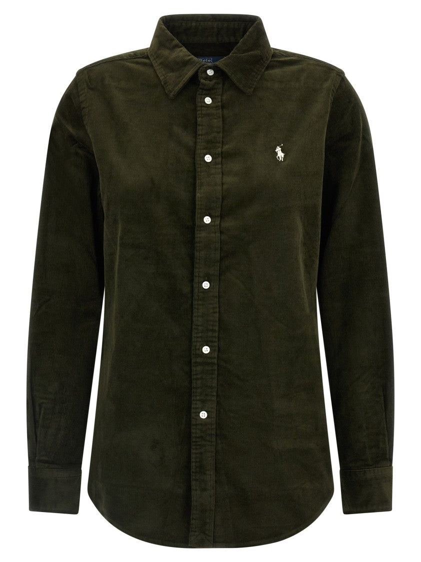 Polo Ralph Lauren Slim-Fit Velvet Shirt With Logo Embroidery