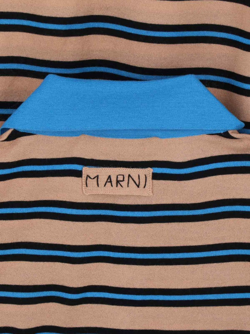 Marni Striped Wool Polo – Beige