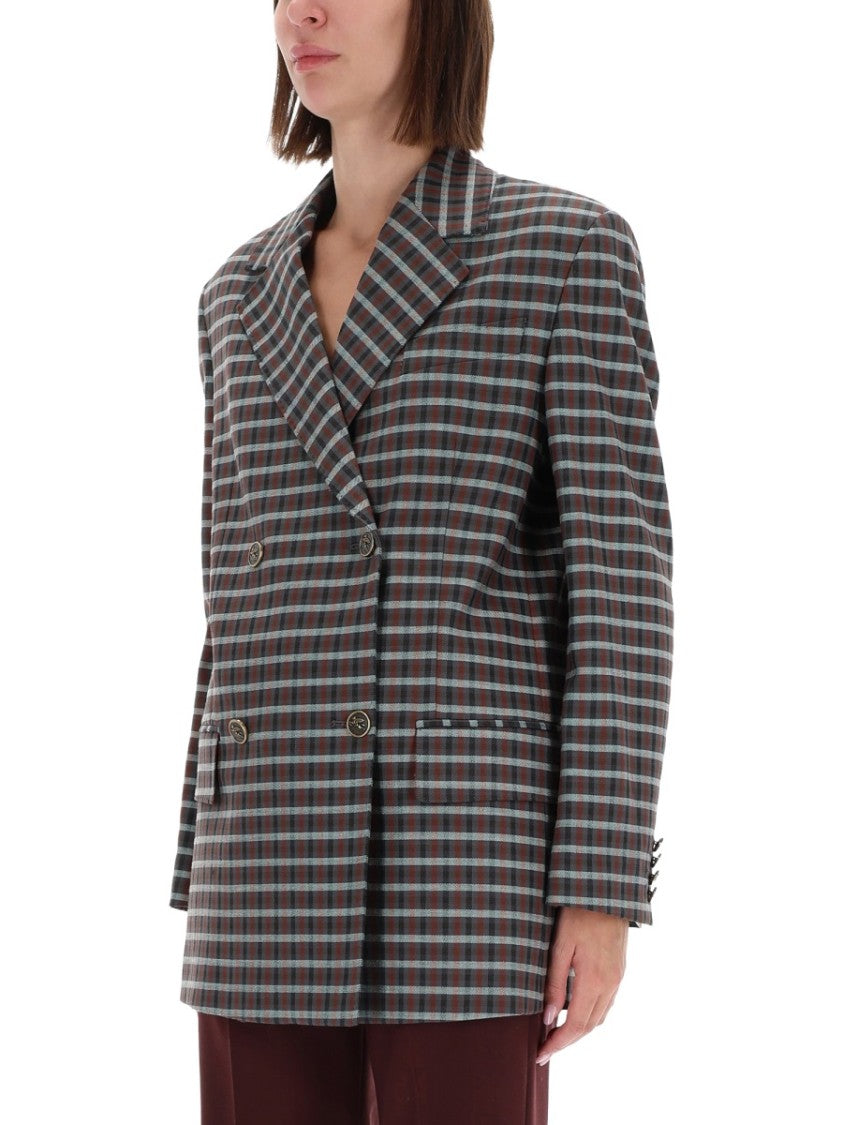 Etro Checkered Double-Breasted Blazer