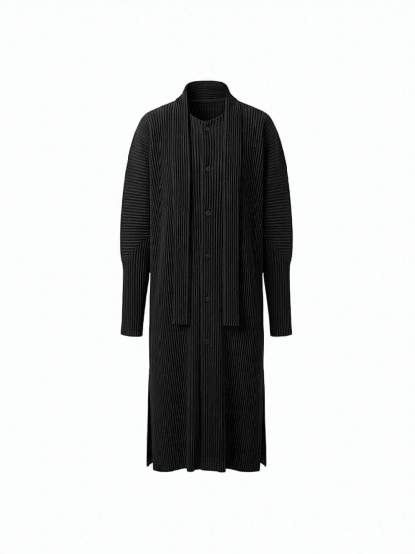 Homme Plissé Issey Miyake Pleated Long-Sleeve Shirt With Button-Down Front