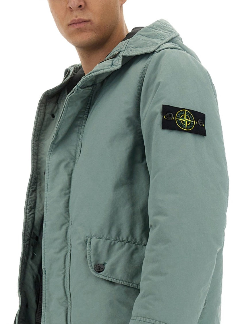 Stone Island Relaxed-Fit Jacket With Logo Patch And Hood