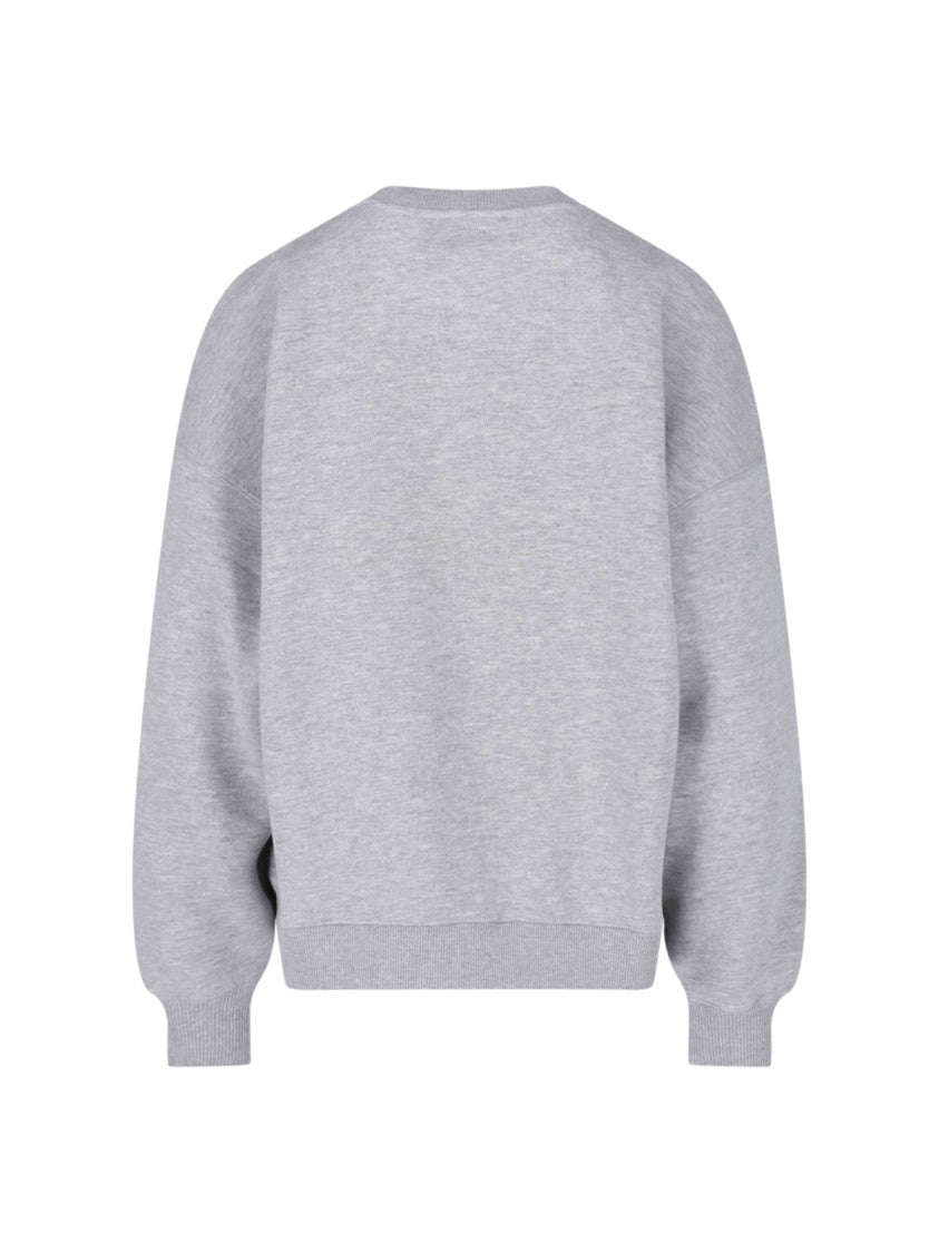 Anine Bing Grey Miles Printed Cotton Sweatshirt