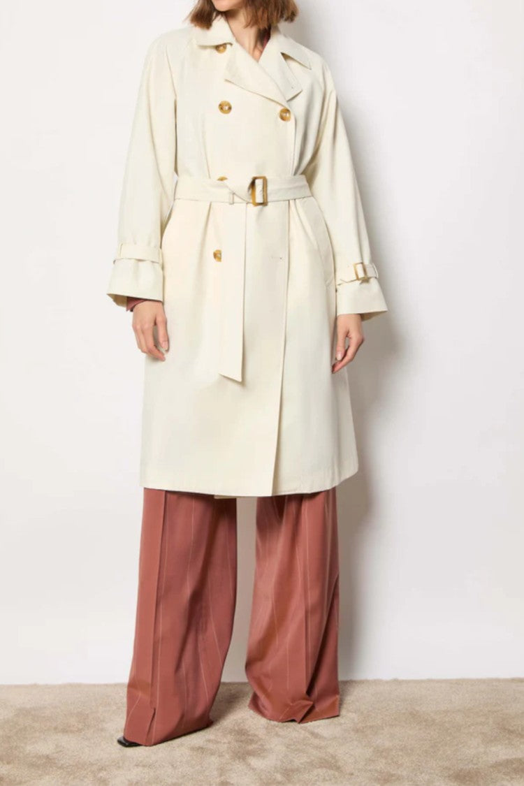 L.B.M. 1911 Double-Breasted Trench Coat In Natural Ivory Tone