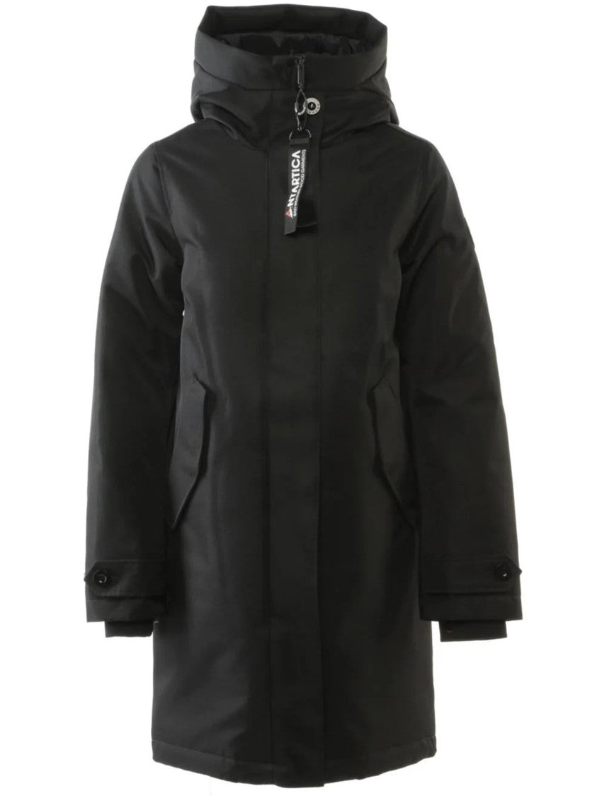 Antartica Black Hanna Long Insulated Polyester Coat