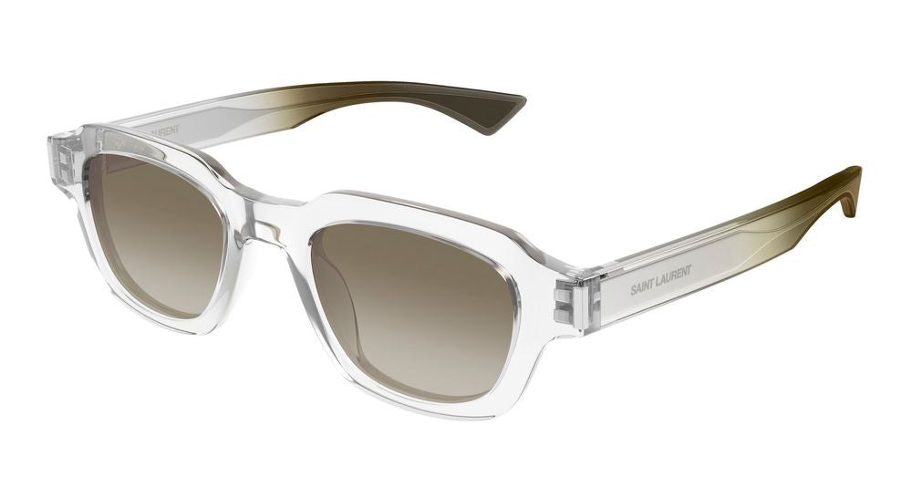 Saint Laurent Crystal Transparent Acetate Square Frame Sunglasses
