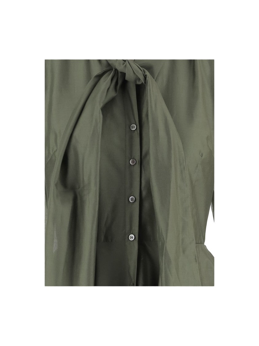 F.It Lyocell Blend Dress With Knotted Collar