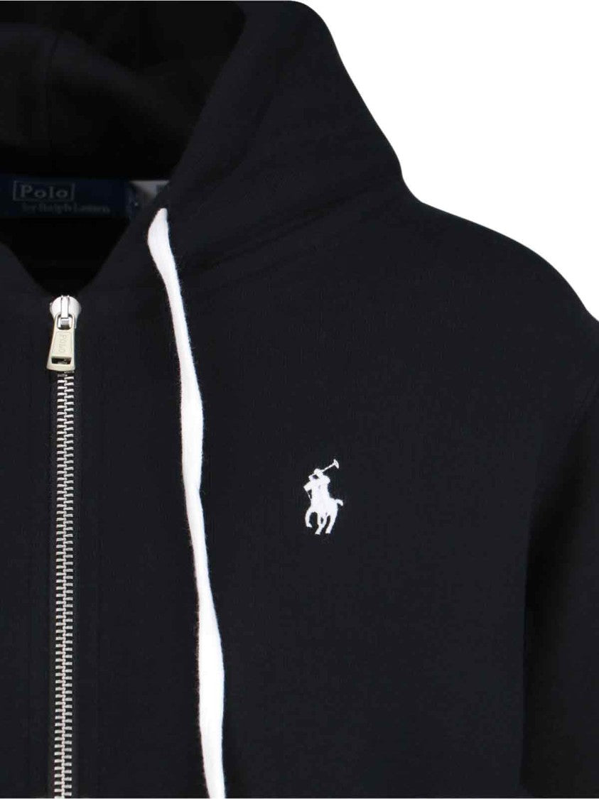 Polo Ralph Lauren Logo Zip Hoodie – Black