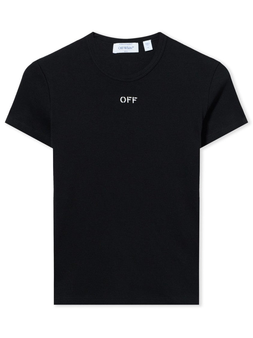 Off-White White Cotton-Blend Slim Crewneck T-Shirt