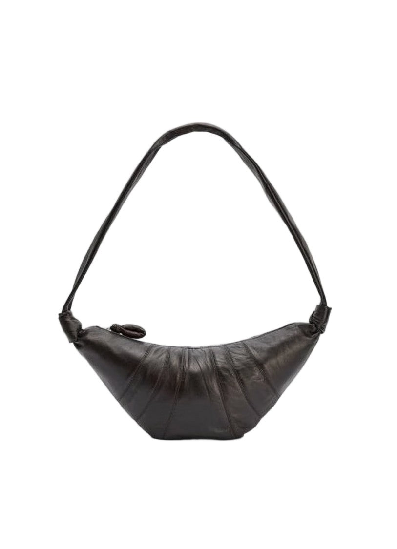 Lemaire Crescent-Shaped Black Lambskin Shoulder Bag With Padded Strap