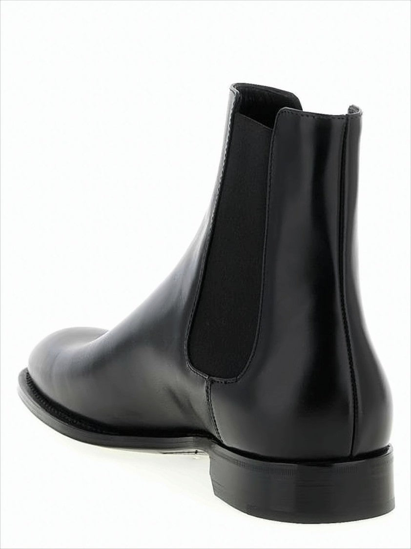 Saint Laurent Smooth Leather Ankle Boots