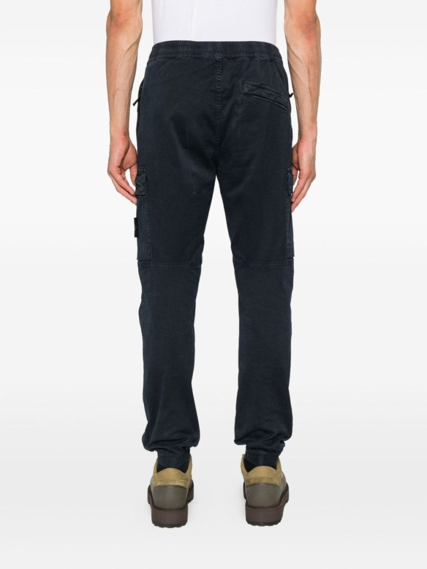 Stone Island Relaxed Fit Cargo Trousers In Stretch Organic Fabric