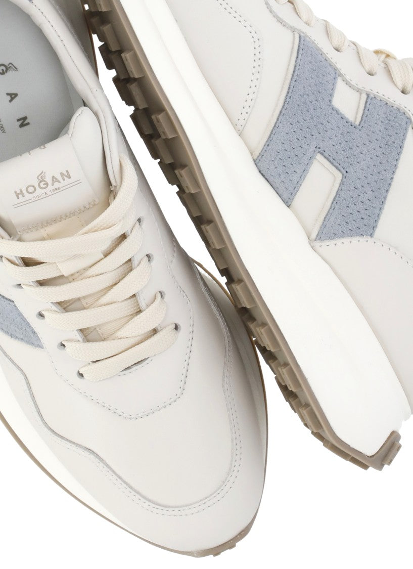 Hogan Beige H641 Smooth Leather Sneakers
