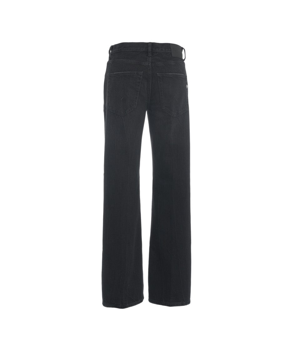 Dondup Straight-Leg Jeans With Distinctive Button Closure And Flared Leg Opening