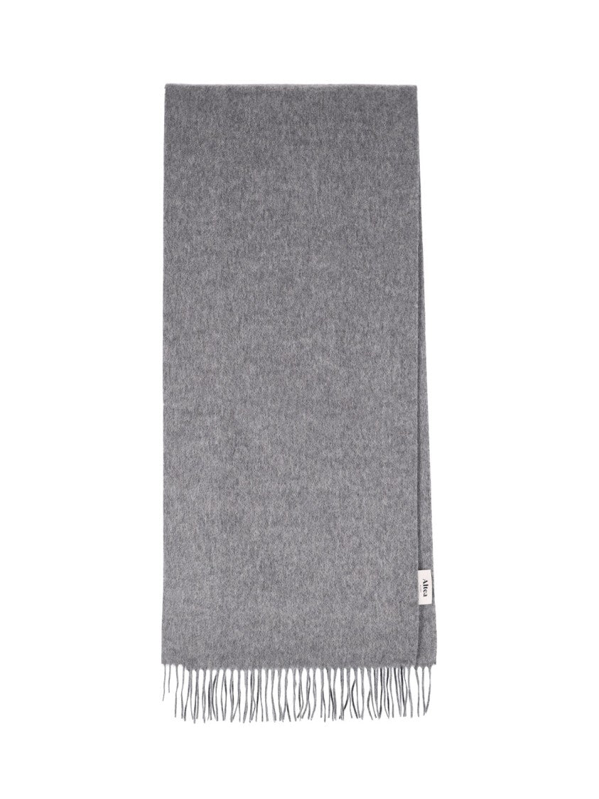 Altea Grey Rectangular Fringed Cashmere Scarf