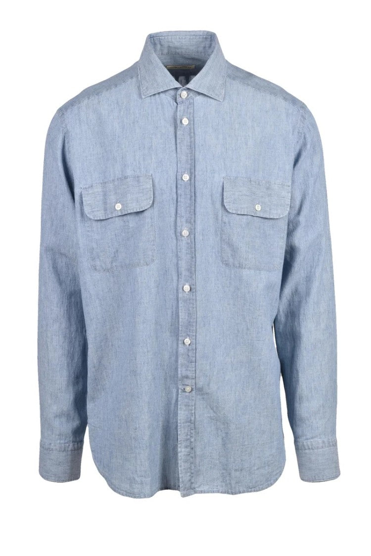 Ghirardelli Denim Linen Cotton Men's Linen Cotton Shirt