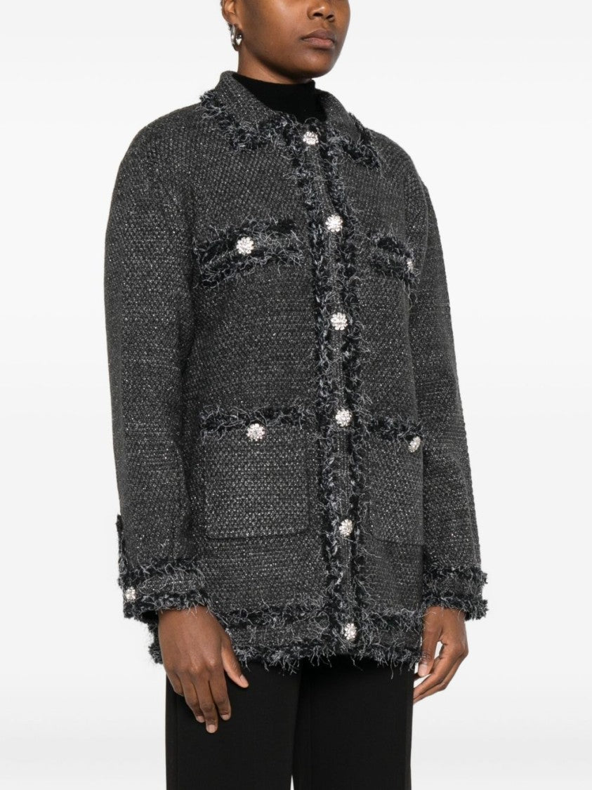 Blugirl Textured Knit Sweater With Fringed Trims