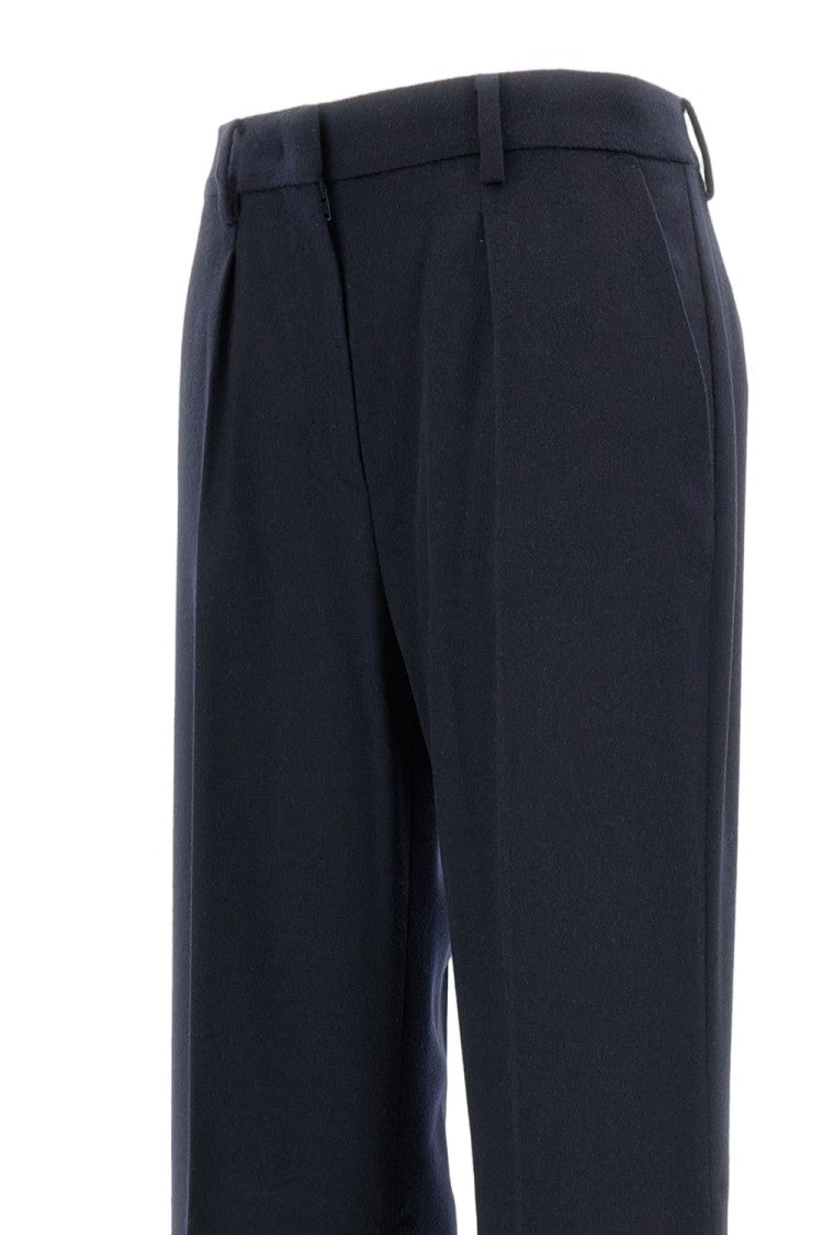 Max Mara Tailored Blue Wool Trousers With Pleats