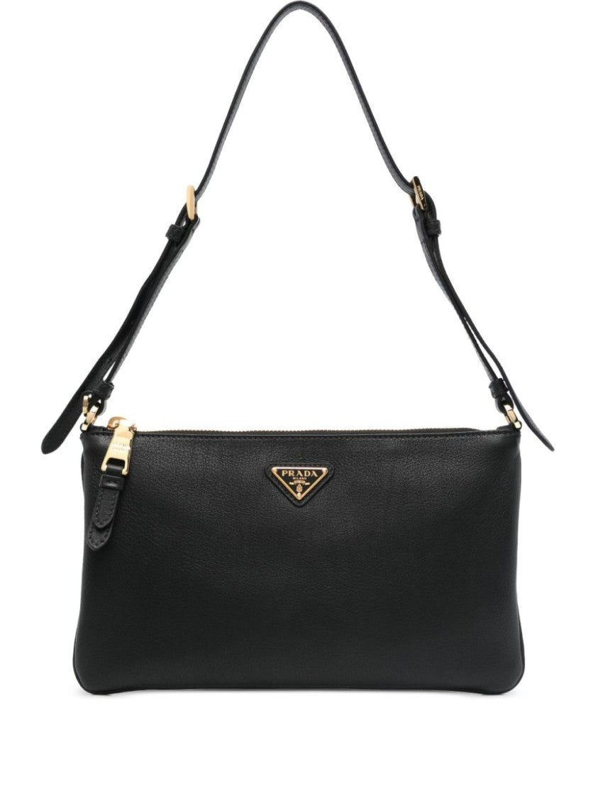 Prada Triangle-Logo Shoulder Bag In Smooth Grain Calf Leather