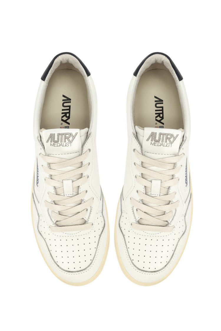 Autry Medalist Leather Sneakers Blue Heel Tab