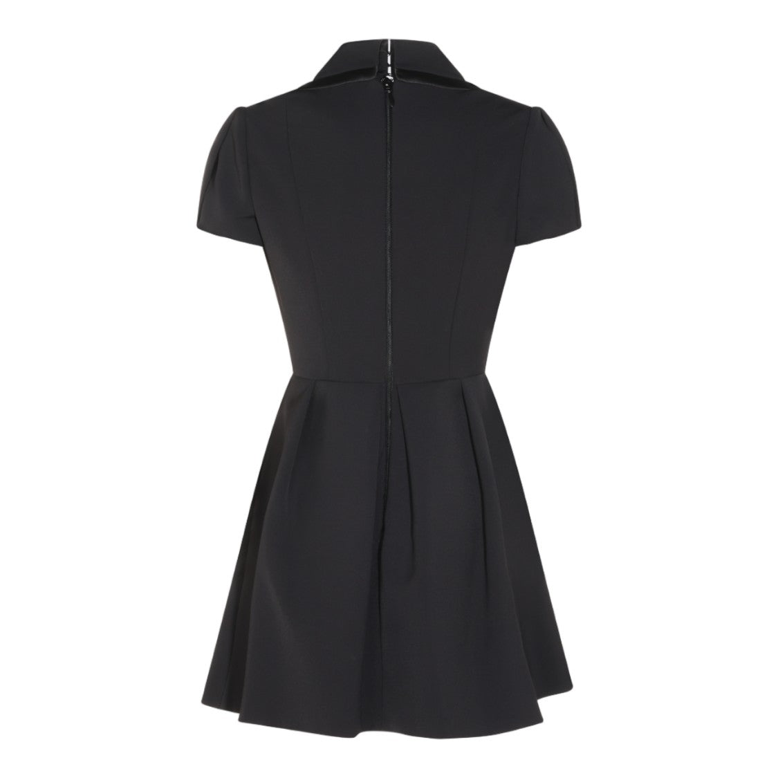 Elisabetta Franchi Mini Dress With Satin-Trimmed Collar And Pleated Skirt