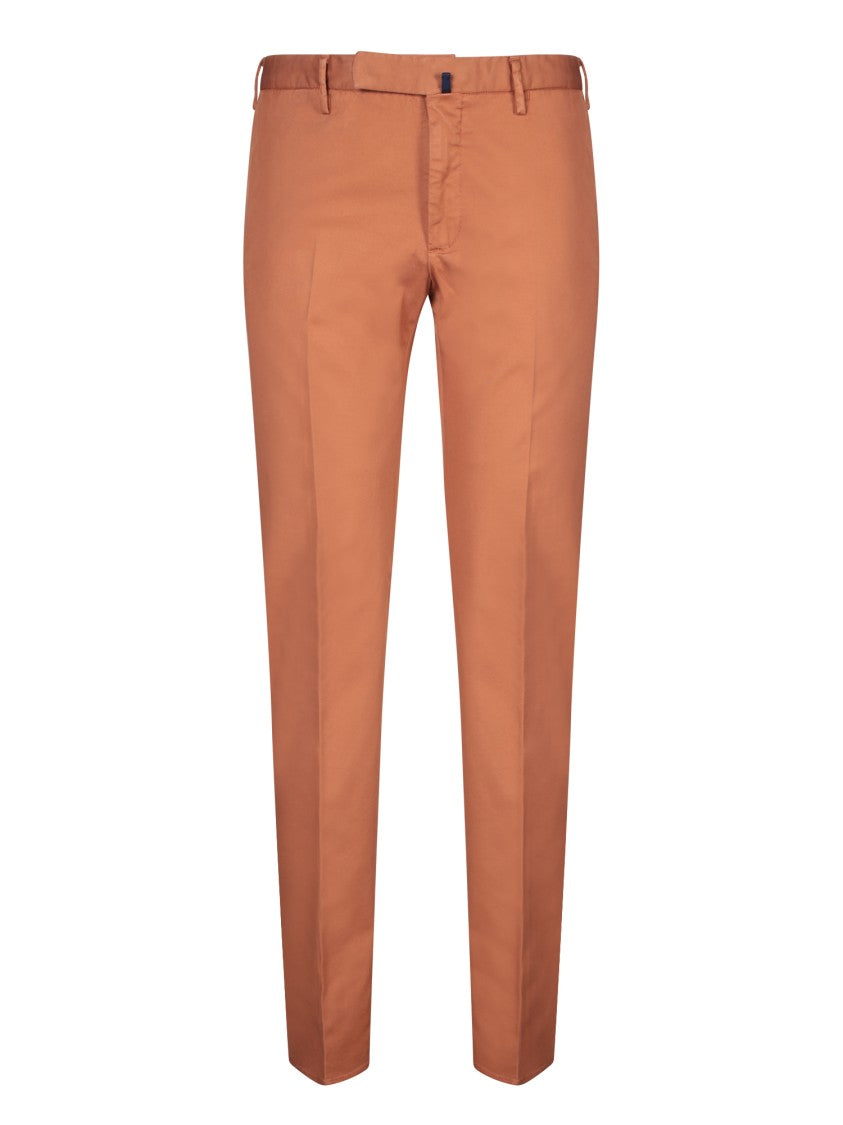 Incotex Brown Cotton Blend Slim Fit Trousers
