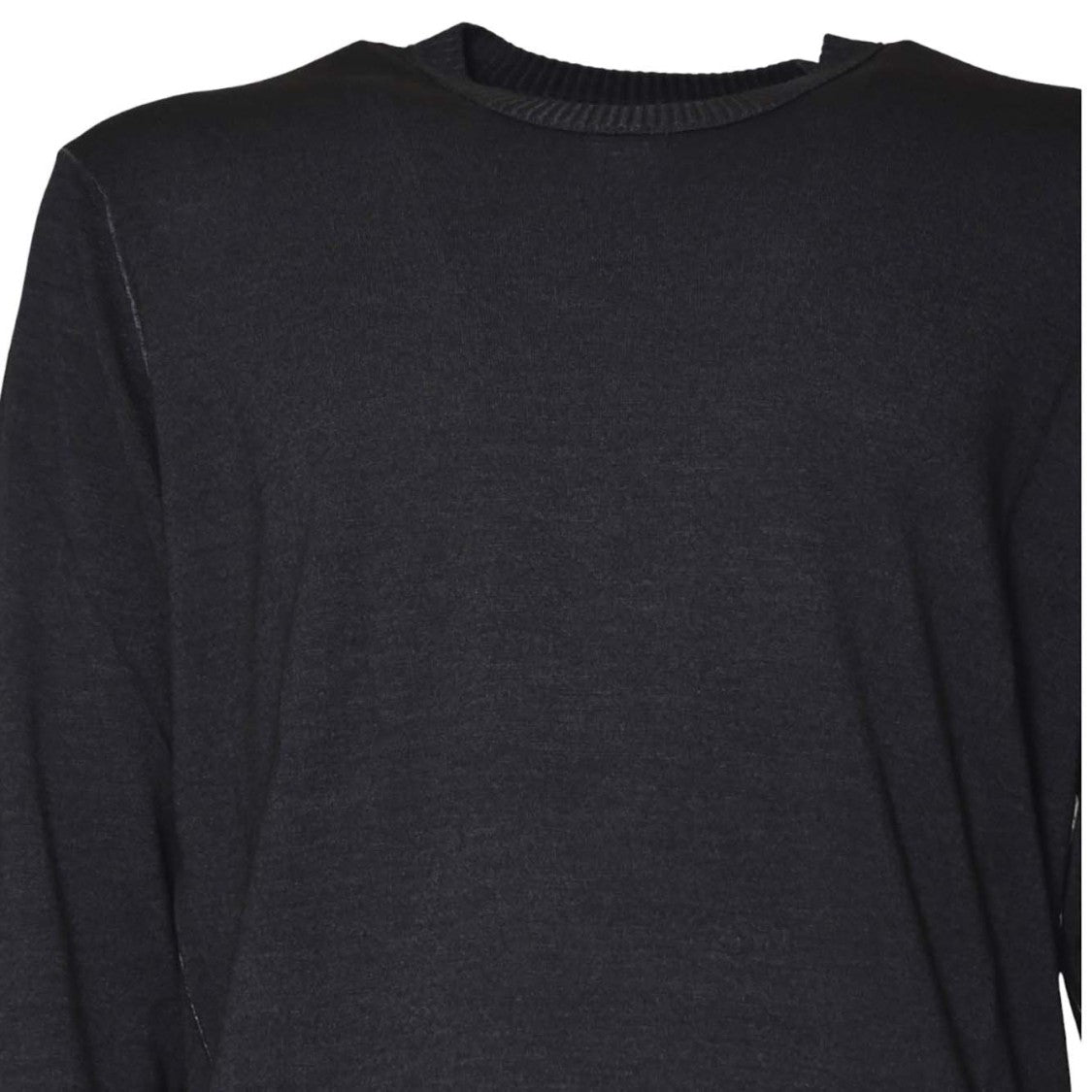 C.P. Company Minimalist Black Merino Wool Sweater With Crew Neckline