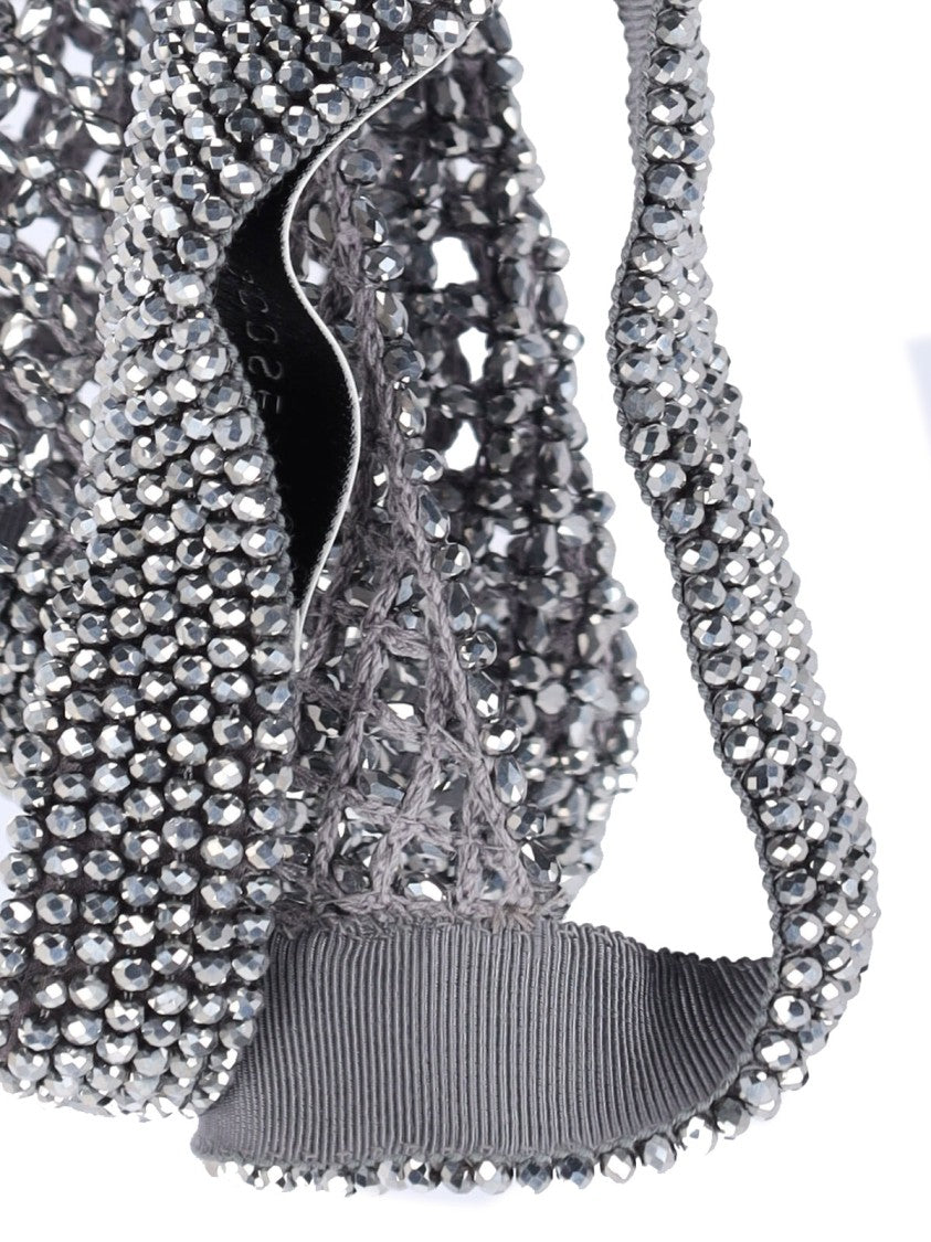 Golden Goose Beaded Top In Grey Mesh, Bralette Design