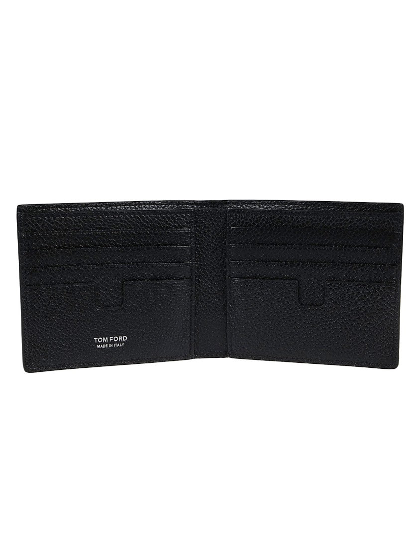 Tom Ford T Line Classic Compact Calf Leather Bifold Wallet