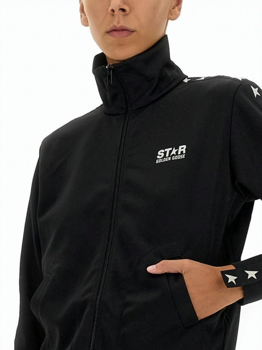Golden Goose High-Collar Zip-Up Sweatshirt With Star Motifs