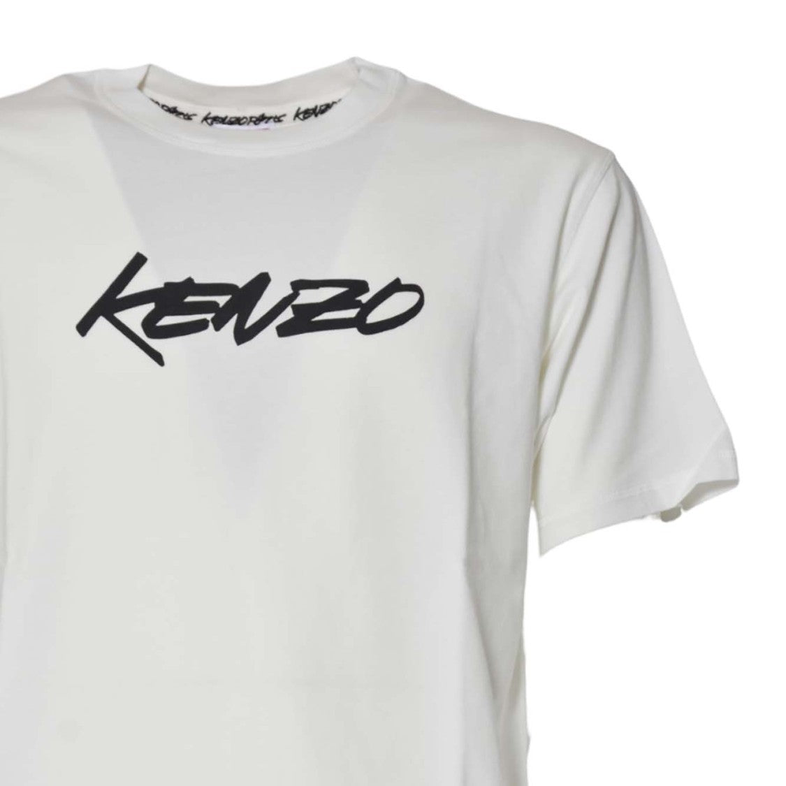 Kenzo Graphic Logo White T-Shirt With Crew Neckline