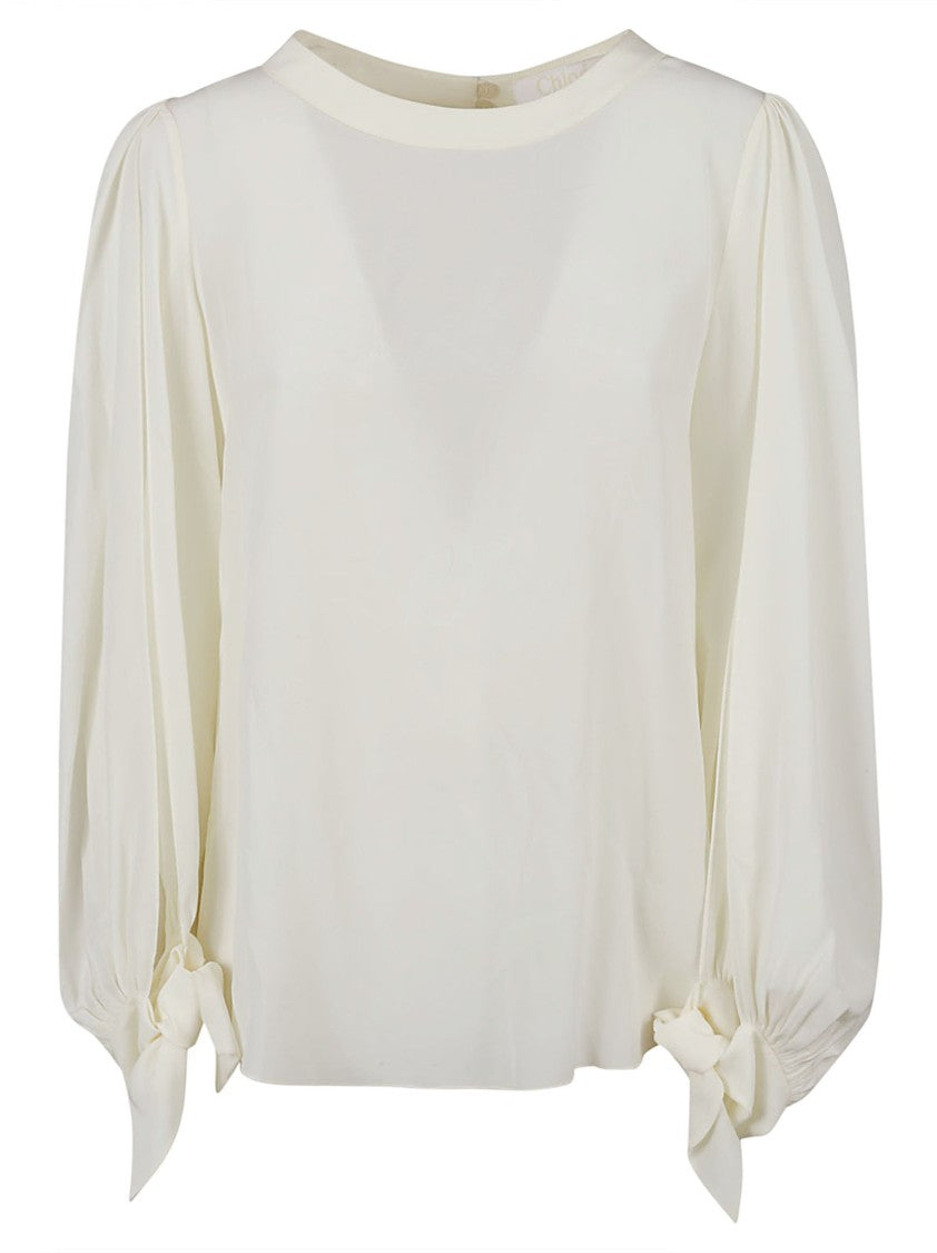 Chloé Relaxed-Fit Silk Shirt With Billowy Sleeves