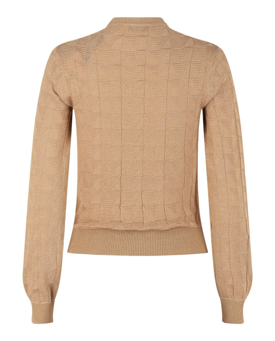 M Missoni Patterned Lamé Crewneck Sweater