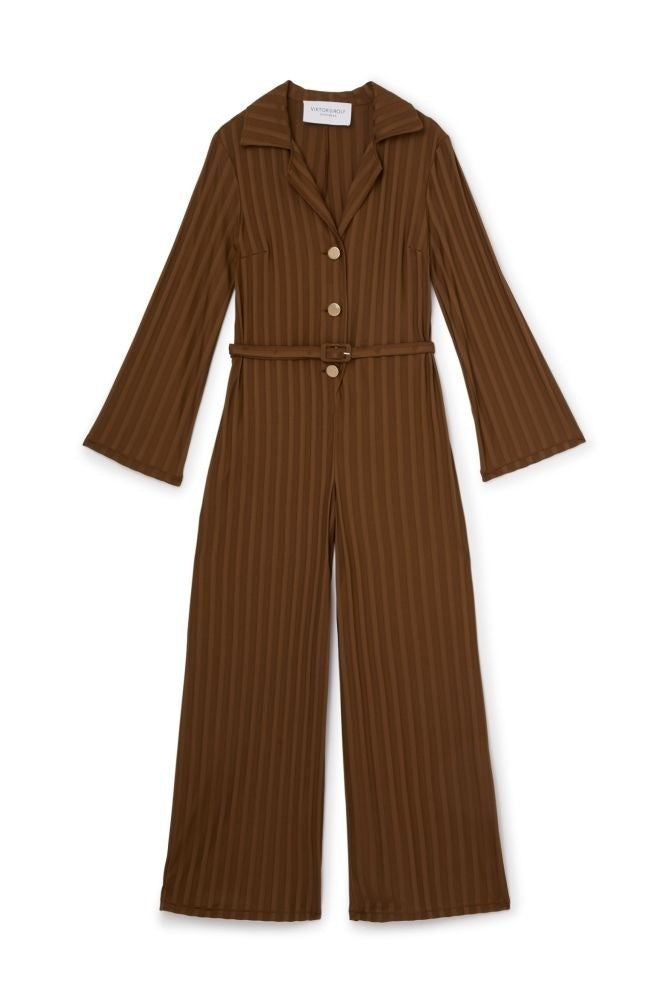 Viktor & Rolf Ribbed Jumpsuit With Notched Collar