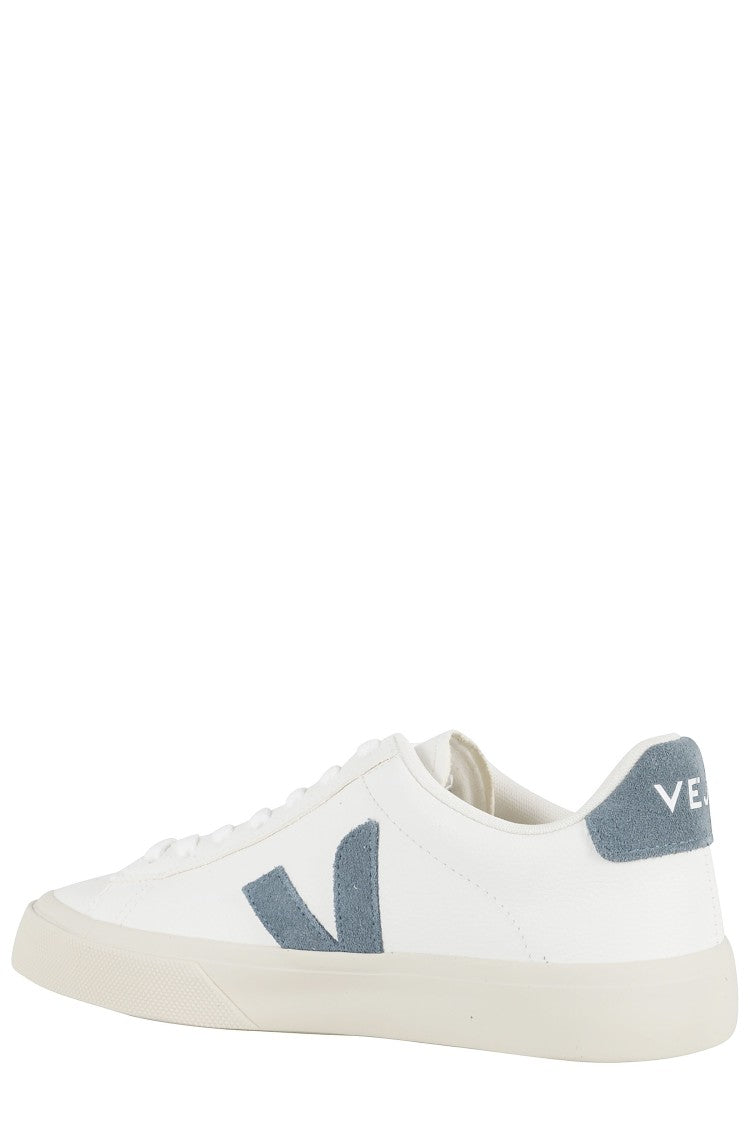 Veja White/Blue Campo Leather Low-Top Sneakers