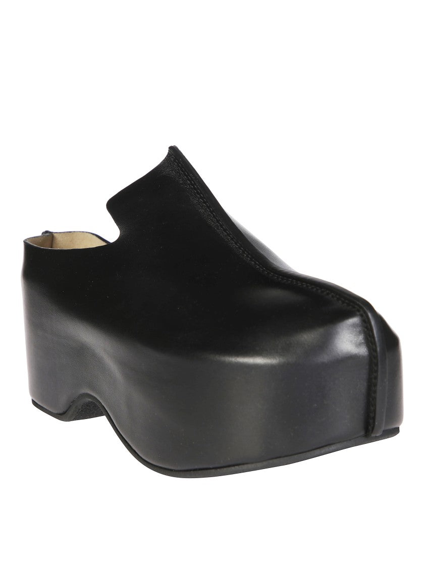 J. W. Anderson Sculptural Black Leather Platform Clog