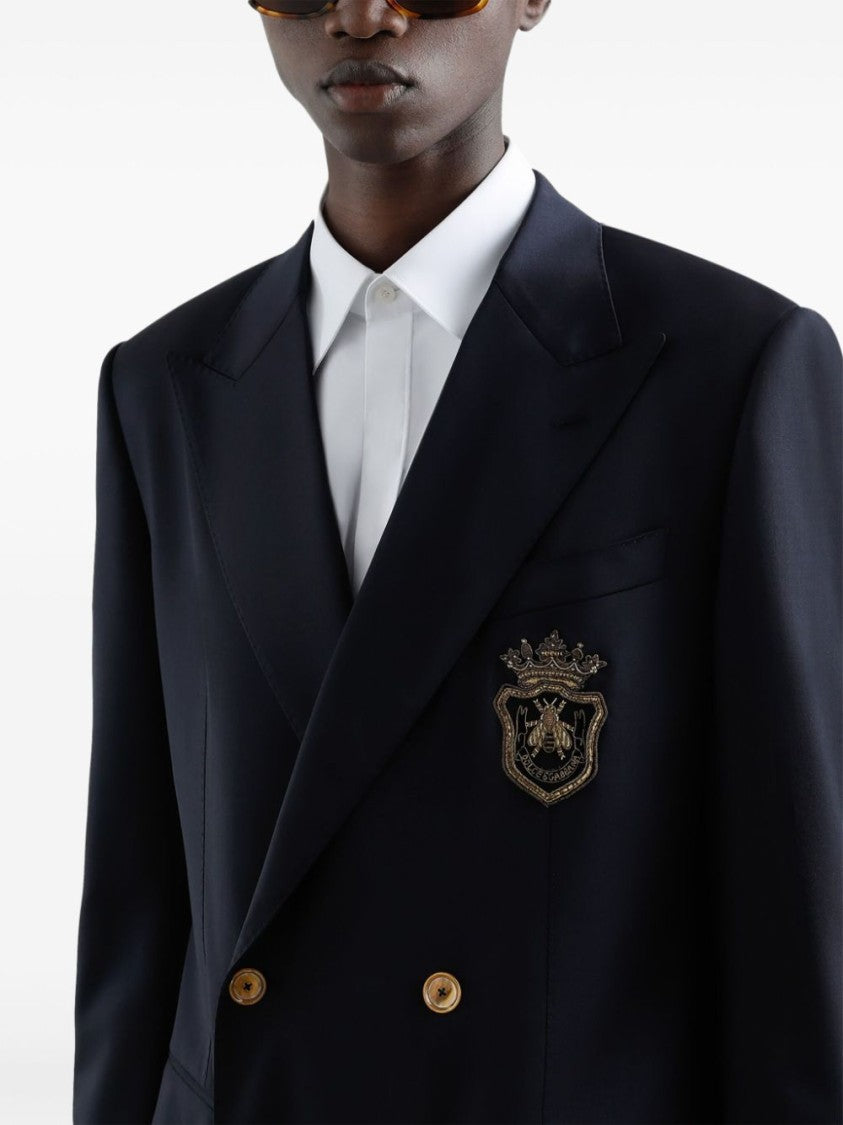 Dolce & Gabbana Navy Blue Double-Breasted Jacket