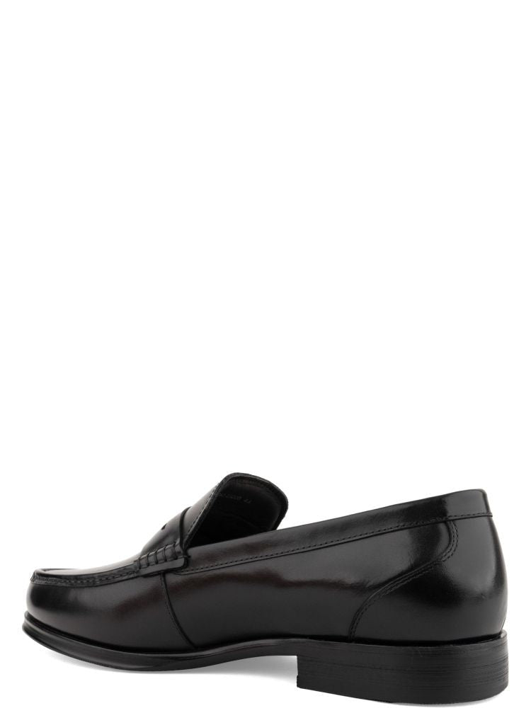 Alberto Gozzi Black Closed Smooth Leather Loafers