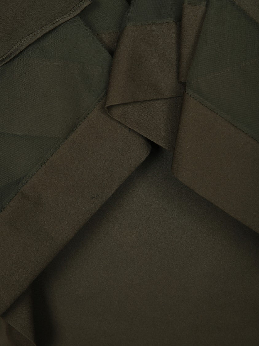 Sacai Khaki Satin Maxi Dress