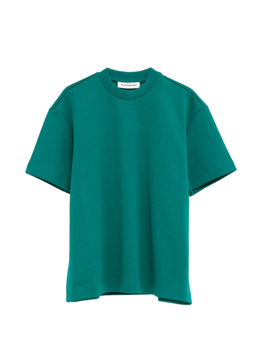 The Frankie Shop Green Boxy-Fit Crew Neck T-Shirt
