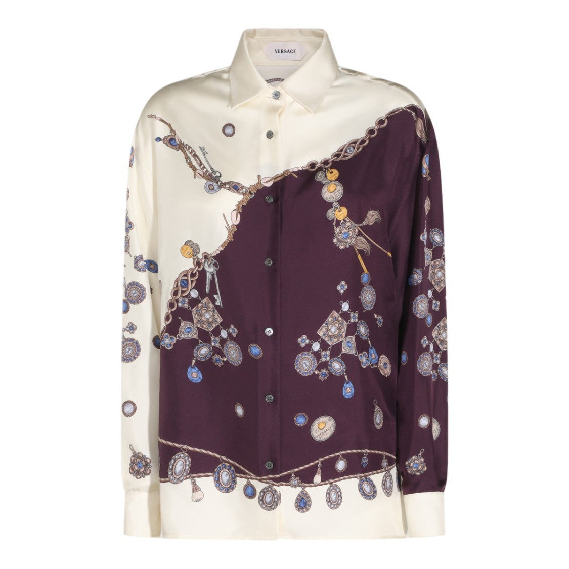 Versace Two-Tone Versace Shirt With Chain And Medallion Prints