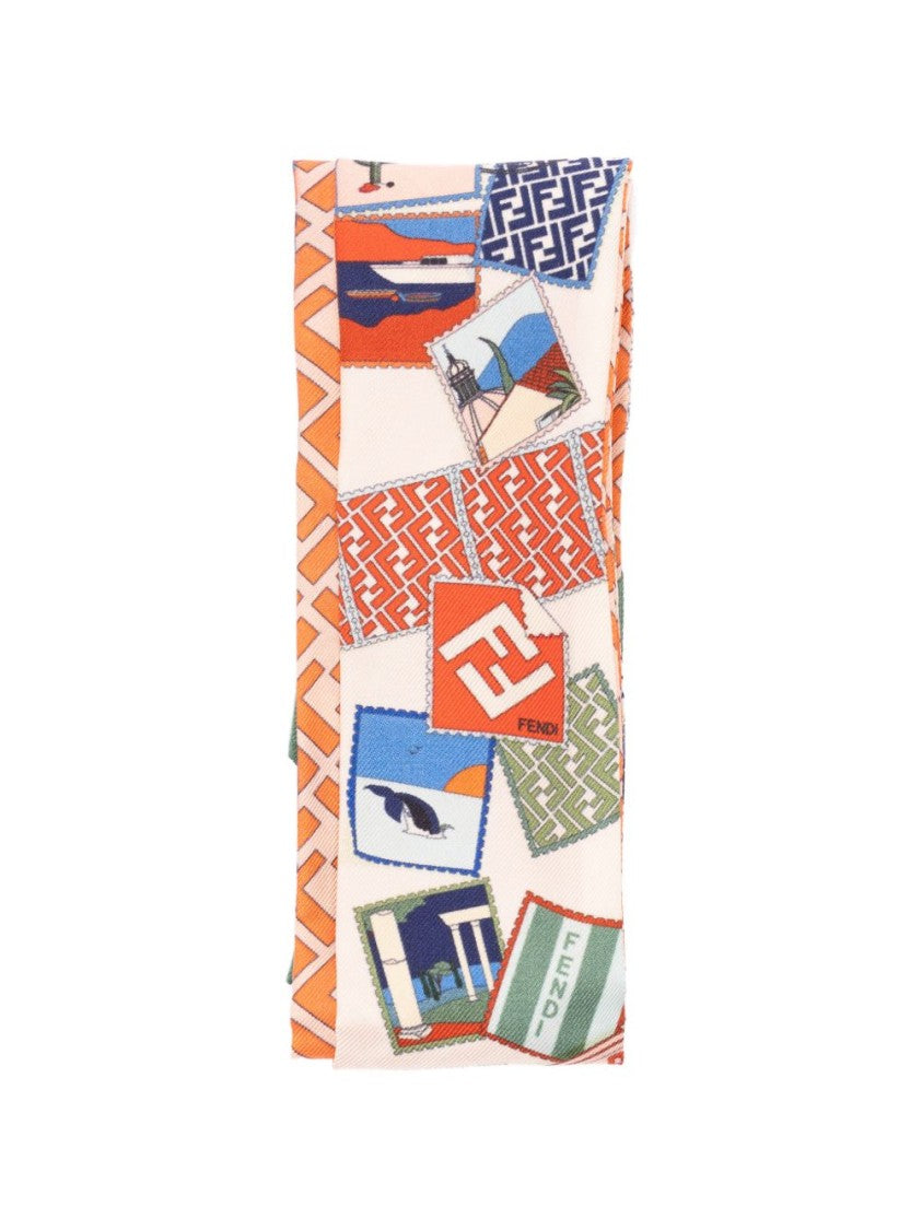Fendi Multicolor Long Dual-Sided Geometric Scarf