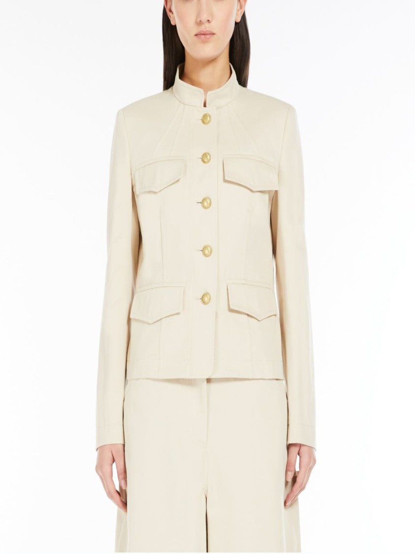 Max Mara Single-Breasted Cotton Gabardine Jacket